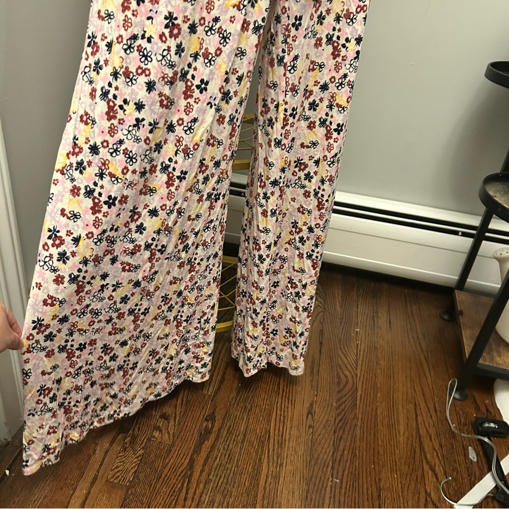 Free People bohemian Vibe Check One Piece in Tea Ditsy Shell jumpsuit size M NEW - Picture 5 of 9